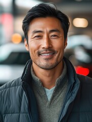 Wall Mural - Elegant Asian Man in Business Suit for Microstock