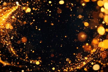 Wall Mural - Fire embers particles over black background. Fire sparks background. Abstract dark glitter fire particles lights from above and below, as a frame - generative ai