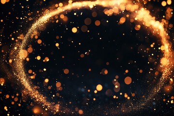 Wall Mural - Fire embers particles over black background. Fire sparks background. Abstract dark glitter fire particles lights from above and below, as a frame - generative ai