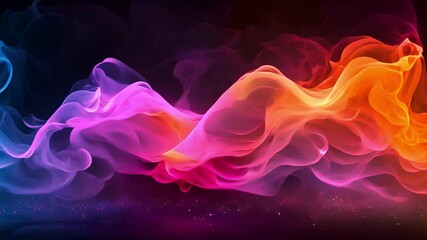 Aufkleber - A dynamic scene with vibrant colors and swirling smoke rising from the background, creating a striking visual effect.