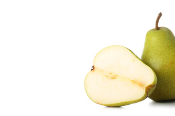 Ripe pears isolated on white background