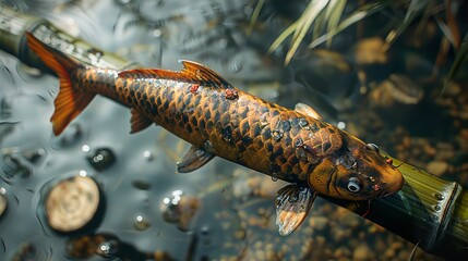 Koi Fish Swimming in a Pond - Nature Photography