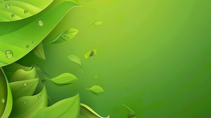 Wall Mural - Green_Leaf_Spring_Letter_Background