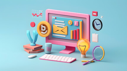 Wall Mural - Usability Testing Icon Web Design 3D