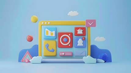 Wall Mural - User Experience Icon Web Design 3D