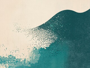 Poster - Teal wave abstract art