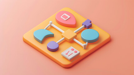 Wall Mural - User Flow Icon User Experience 3D