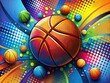 © kittipon - Vibrant, high-contrast backgrounds featuring abstract basketball-inspired designs, bold shapes, and dynamic patterns, perfect for sports-related projects, marketing materials, and graphic designs.