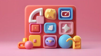 Wall Mural - User Interface Icon Web Design 3D