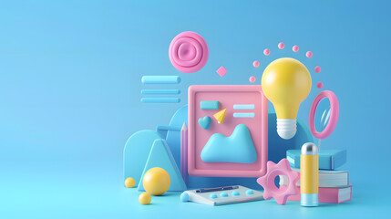 Wall Mural - User Research Icon User Experience 3D