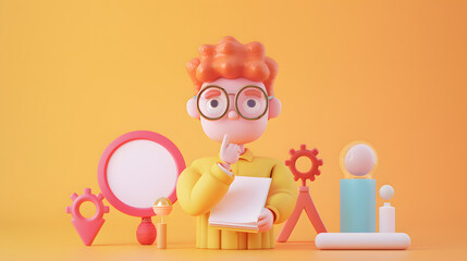 Wall Mural - User Research Icon User Experience 3D