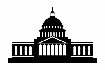 Wall Mural - Washington Capitol building skyline silhouette vector



