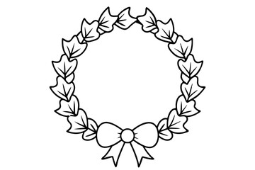 Wall Mural - christmas wreath  silhouette vector icon