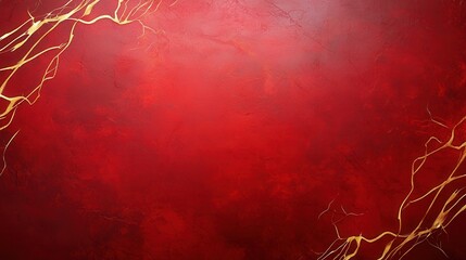 Soft golden splashes and streaks on a deep red textured background with abstract gradient transitions