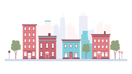 beautiful cityscape landscape wallpaper with skyscraper building architecture