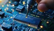 © Athena - Engineer testing electronic circuit boards with precision tools, electronics quality control, component verification