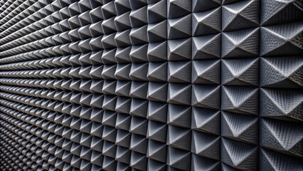 Black acoustic soundproof foam texture on recording studio wall , soundproof, foam, texture, black, acoustic