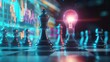 © PASSANON - Geometric business growth, The chess pieces have light bulb heads