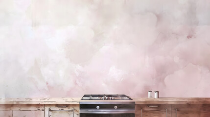 Wall Mural - Oven furniture Background Watercolor