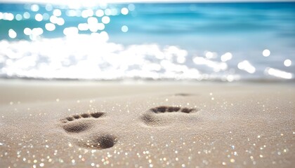 Wall Mural - Footprints in the Sand by Tropical Waters