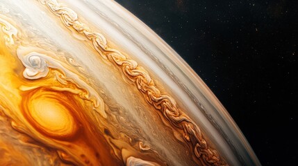Wall Mural - jupiter southern hemisphere, with turbulent cloud systems and large storms dominating the planet col