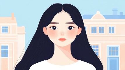 Sticker - Stunning vector illustration of a woman, showcasing elegance with a clean background perfect for various designs.