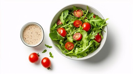 Fresh Salad with Cherry Tomatoes and Dressing