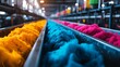 © Sukifli.D - Vibrant colored fibers in a textile factory setting
