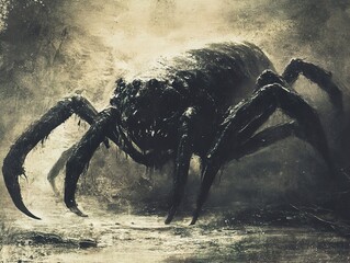 Canvas Print - Dark and Creepy Spider Monster Art