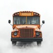 © JAKE STUDIO - Old orange school bus, white isolated background.