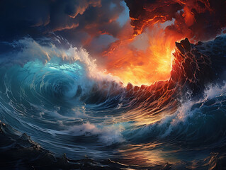 Wall Mural - generous beautiful seaside waves