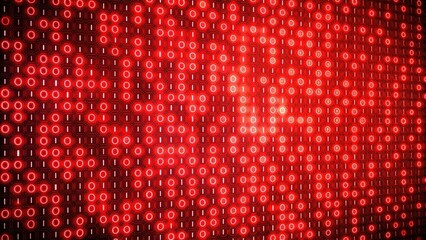 Abstract binary code displayed in red signs, technology, digital, programming, coding, data, innovation, computer