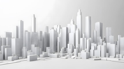 low poly modern wireframe city 3d rendering. 