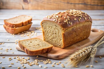 Round wholemeal oat bread sweetened with natural panela on white wood