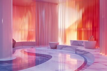 Canvas Print - Serene spa environment featuring a bold and dynamic abstract background.