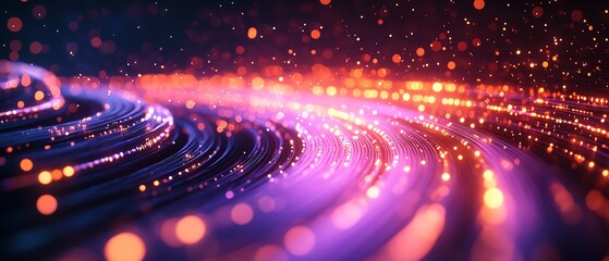 Fototapete - Illuminated data cables in motion, transferring information with glowing light effects, techinspired background, highresolution, cinematic shot