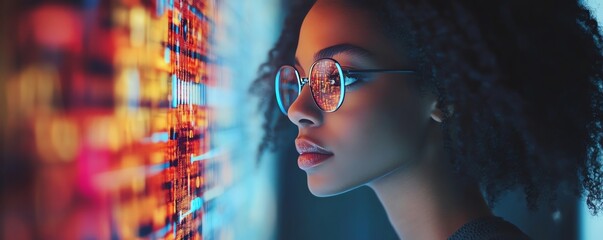 Aufkleber - Woman with a laptop displaying a Privacy Lock icon on virtual screen, techfocused and secure environment, detailed and vibrant, highresolution