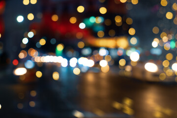 Blurred of Christmas light bokeh for backdrop design , Abstract blur background