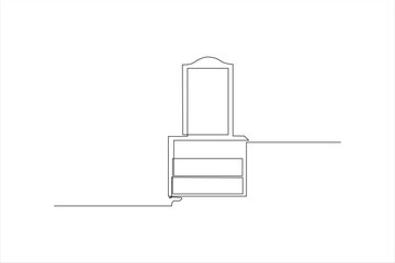 Wall Mural - continuous line drawing of dressing table