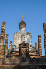 Wall Mural - Beautiful antique,art, pagoda sculpture, architecture at Sukhothai historical park 