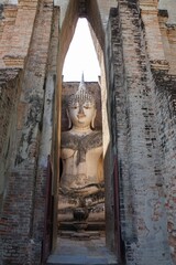 Wall Mural - Beautiful antique,art, pagoda sculpture, architecture at Sukhothai historical park