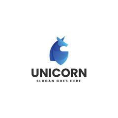 Vector Logo Illustration Unicorn Gradient Colorful Style