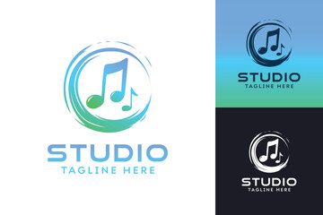 Wall Mural - Music Studio Logo with Gradient Colors