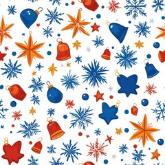 Sticker - Festive Craft Design with Snowflakes and Ornaments