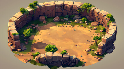 Sticker - Arena Map isometric map 3D