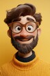 © MK - Man with glasses and beard in yellow sweater
