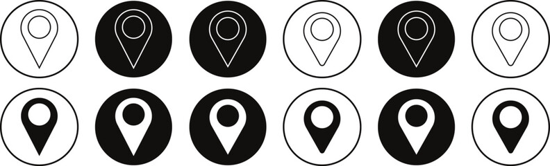 Wall Mural - black location symbol. outline location map vector illustration.