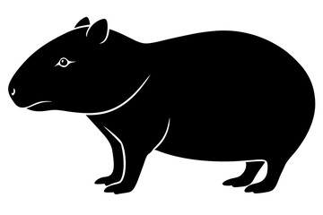 Wall Mural - capybara  silhouette illustration, capybara icon vector