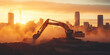 © Junaid - Excavator Operating at Construction Site During Sunset