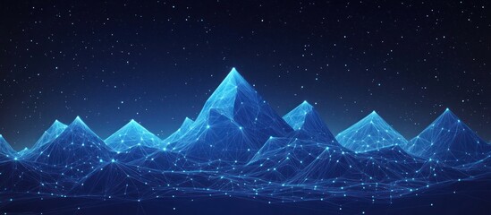 Abstract Mountain Range Under a Starry Night